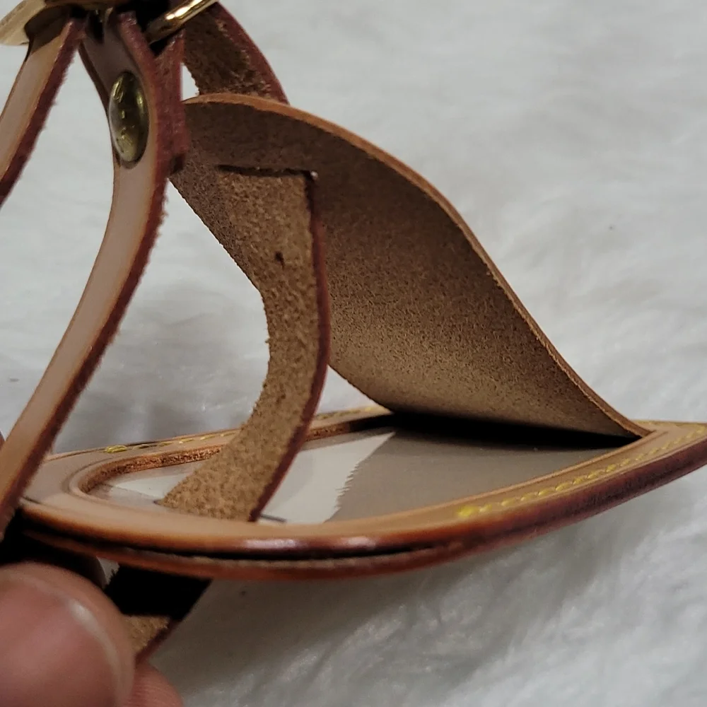 🤩 Louis Vuitton Name Tag Tan Leather  with Initials